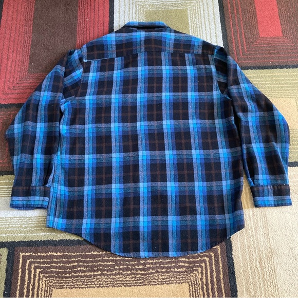 Vintage Sears Roebuck and Co. Plaid Flannel Acrylic Wool Button Up Shirt Sz L - Picture 3 of 7